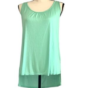 Mine Mint Green Braided Back Tank Top High Low Hem Sleeveless Blouse NWT Medium